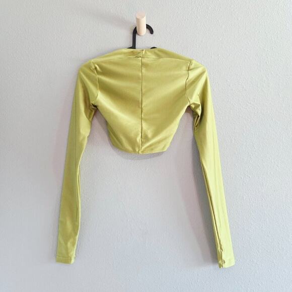 VDM 2 Piece Matching Set Green Metallic Knit Bolero Top & Mini Skirt Beach - Picture 3 of 8